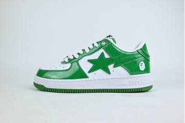 OG A Bathing Ape Bape Sta Patent Leather Green White