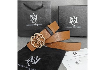 Alexander McQueen leather belt brown