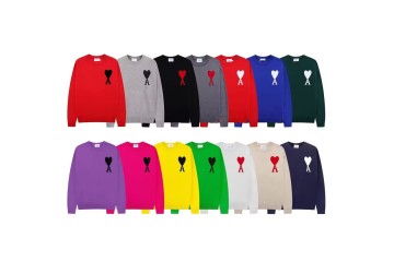 Ami Paris Ami De Coeur Tonal Boxy Fit Crewneck