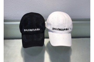 Balenciaga BB Laser Destroyed Velcro Tab Cap Black White