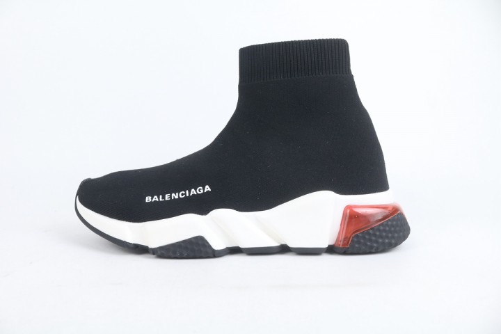 Balenciaga Speed Trainer Clear Sole Black Red