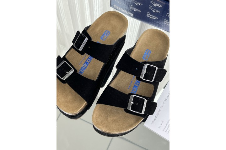 Birkenstock Arizona Birkibuc Nubuck Suede Black