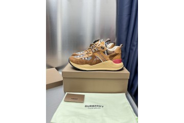 Burberry Embossed Mesh Sneakers Dark Birch Brown