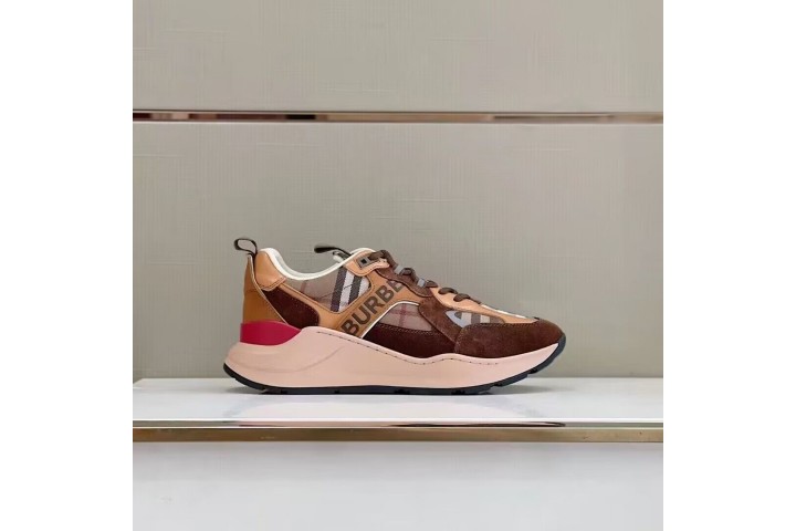 Burberry Embossed Mesh Sneakers Deep birch Brown