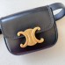 Celine  TRIOMPHE leather Mini Waist Bag Black
