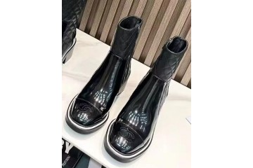 Chanel diamond zip up ankle boot