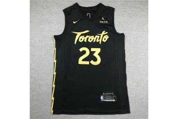 Fred VanVleet Toronto Raptors 23 Black Gold Jersey City Edition