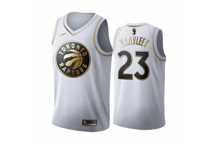 Fred VanVleet Toronto Raptors 23 White Gold Jersey