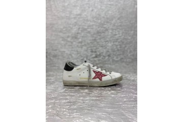 Golden Goose Super-Star White Black Red Glitter