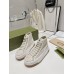 Gucci high top Ivory GG embroidered crochet cotton 