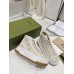 Gucci high top Ivory GG embroidered crochet cotton 