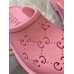Gucci slip-on sandal Pink perforated GG rubber