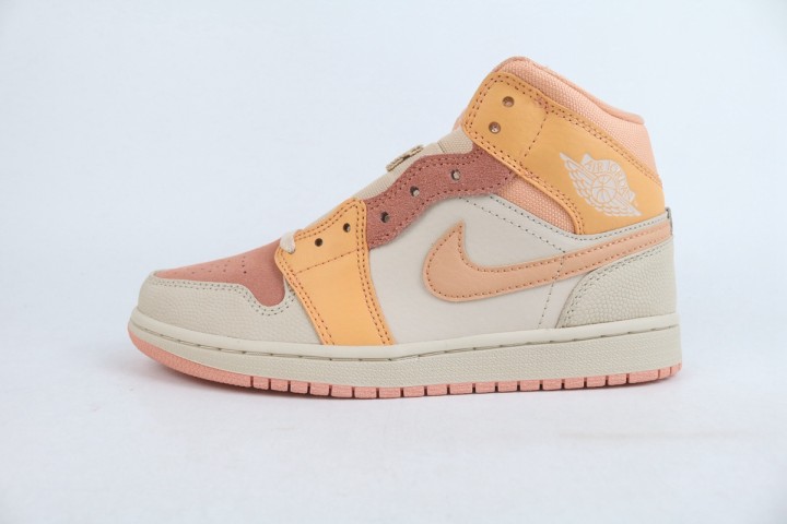  Jordan 1 Mid Apricot Orange