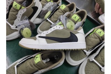 GD Jordan 1 Retro Low Golf Travis Scott Neutral Olive