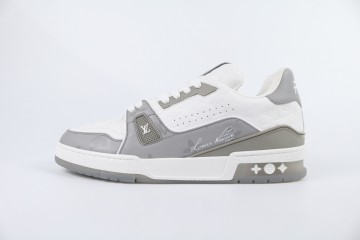 Louis Vuitton LV Trainer Grey White Signature