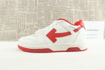 OFF-WHITE Out Of Office OOO Low Tops White Red