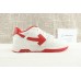 OFF-WHITE Out Of Office OOO Low Tops White Red