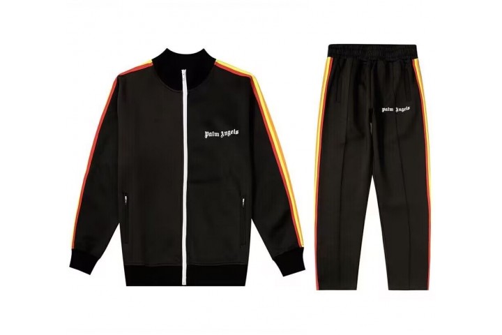 Palm Angels Track Jacket Black Yellow Red