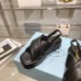 Prada Soft Padded 35mm Wedge Sandals Black Nappa Leather